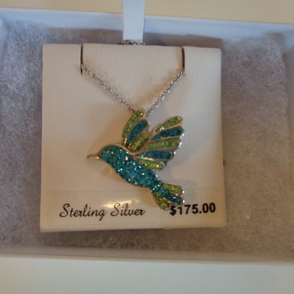 Artistique Sterling Silver Swarovski Crystal Bird Pendant w/Chain - Picture 12 of 13